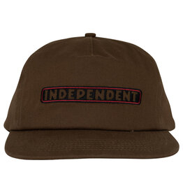 Independent Independent Hat Bar Logo Unstructured Snapback (Dark Chocolate)