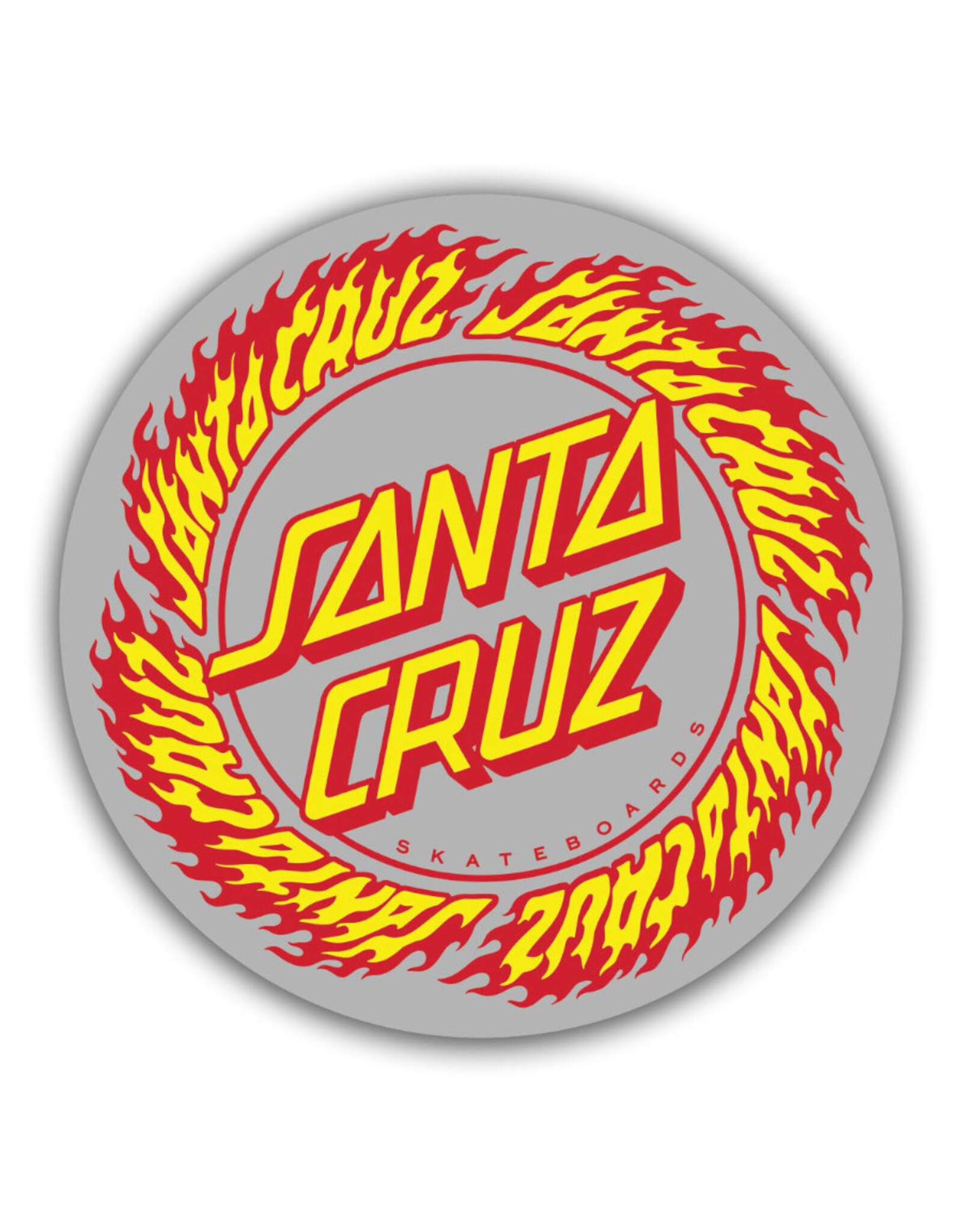 Santa Cruz Santa Cruz Sticker Flame Ringed Dot Red/Yellow (3.5 X 3.5 inches)