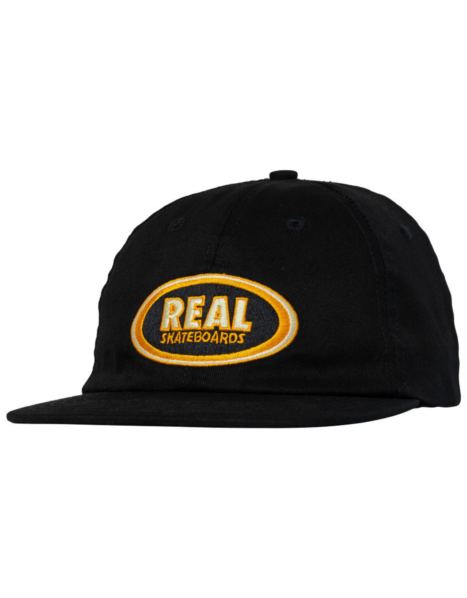 Real Real Hat Oval Embroidered Strapback (Black/Cream)