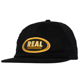 Real Real Hat Oval Embroidered Strapback (Black/Cream)