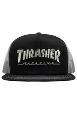Thrasher Thrasher Hat Magazine Logo Embroidered Trucker Snapback (Black/Grey)