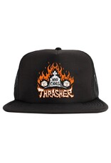 Thrasher Thrasher Hat Who Cares By Neckface Trucker Snapback (Black)