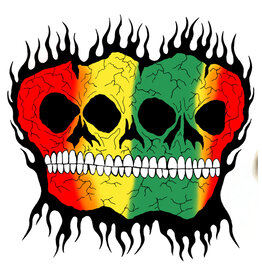 Baker Baker Sticker FA 25 Rasta Skulls