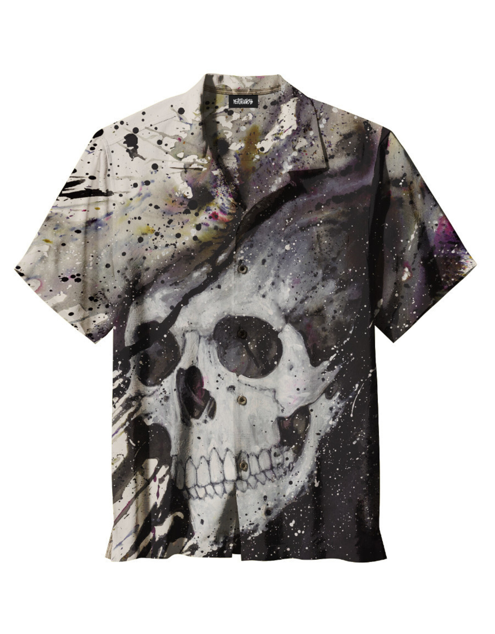 Deathwish Deathwish Shirt Read My Bones Button Up (Multi)