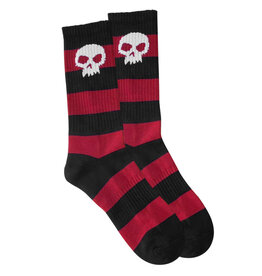Zero Skateboards Zero Socks Single Skull Crew (Red Stripe)