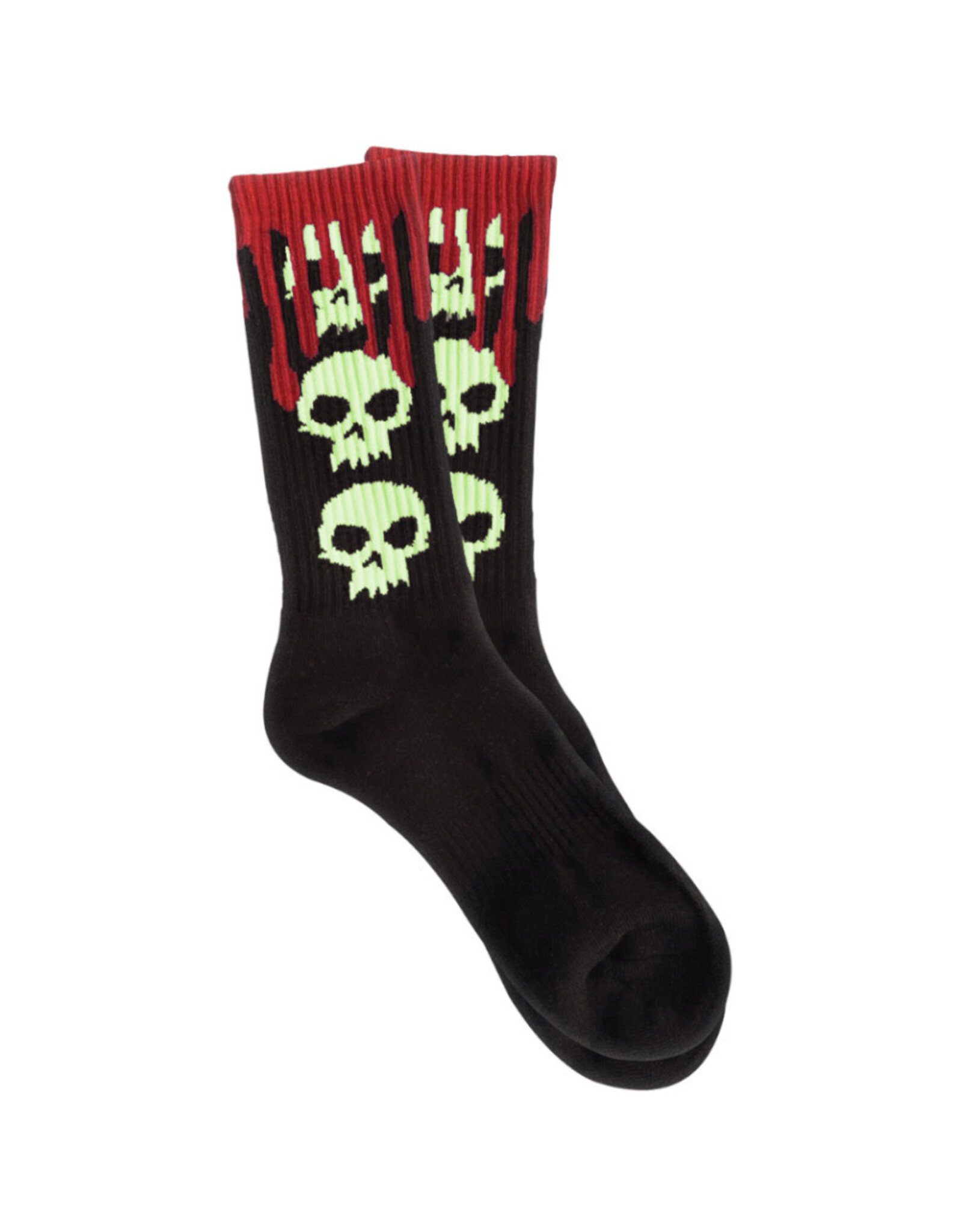 Zero Skateboards Zero Socks 3 Skull Crew (Black Glow)