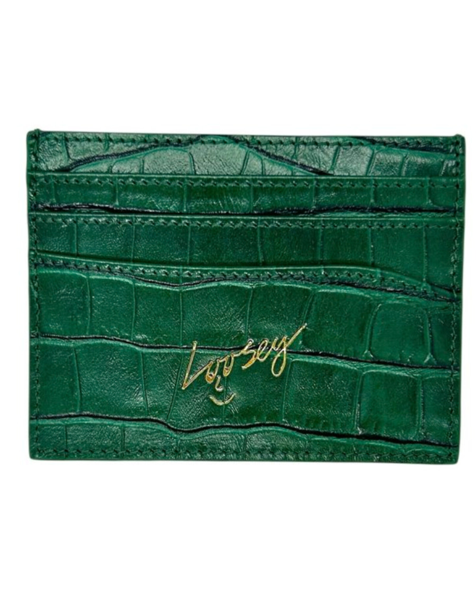 Loosey Loosey Wallet Croc Skin Card Holder (Green)