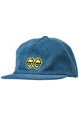 Krooked Krooked Hat Eyes Embroidary Snapback (Washed Denim/Yellow)
