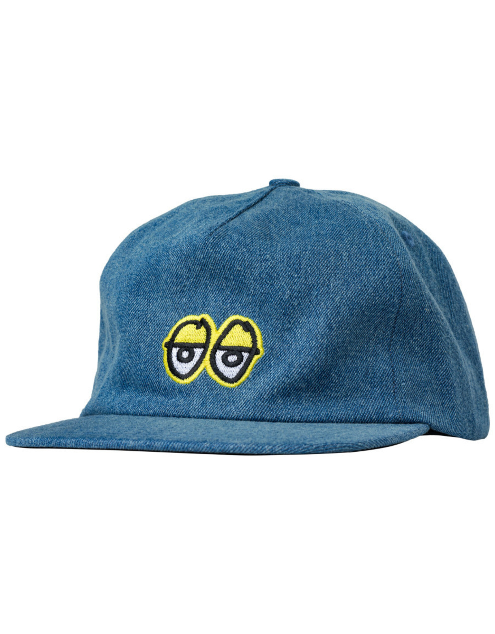 Krooked Krooked Hat Eyes Embroidary Snapback (Washed Denim/Yellow)