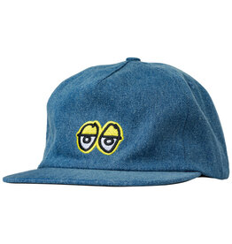 Krooked Krooked Hat Eyes Embroidary Snapback (Washed Denim/Yellow)