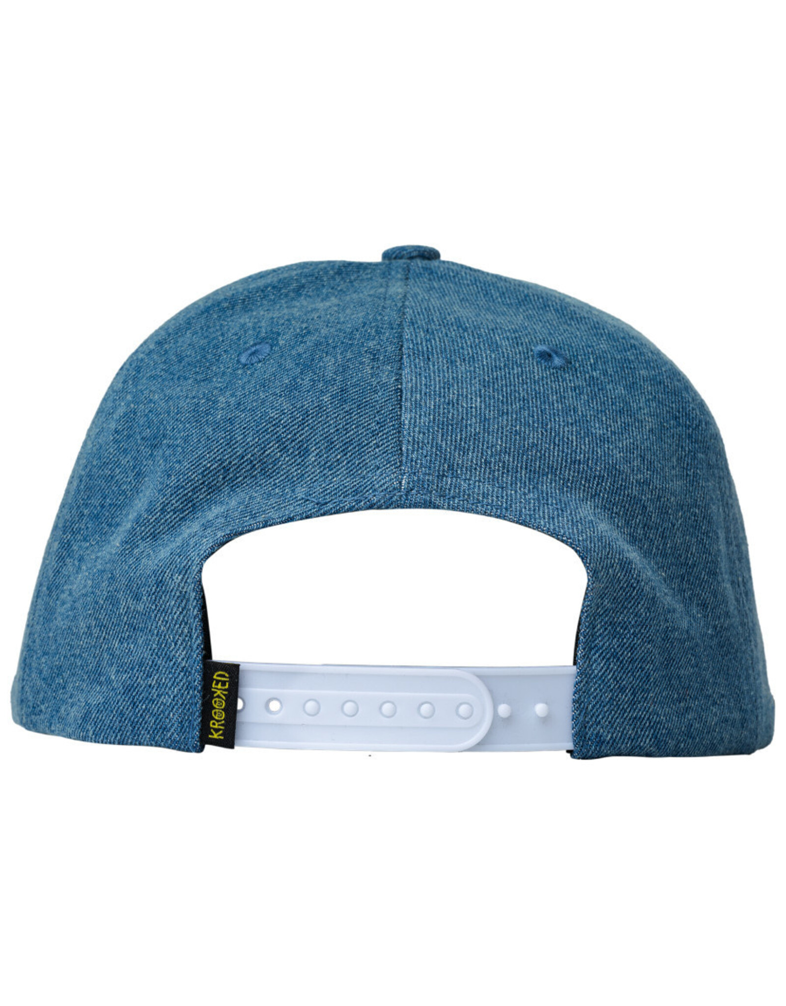 Krooked Krooked Hat Eyes Embroidary Snapback (Washed Denim/Yellow)