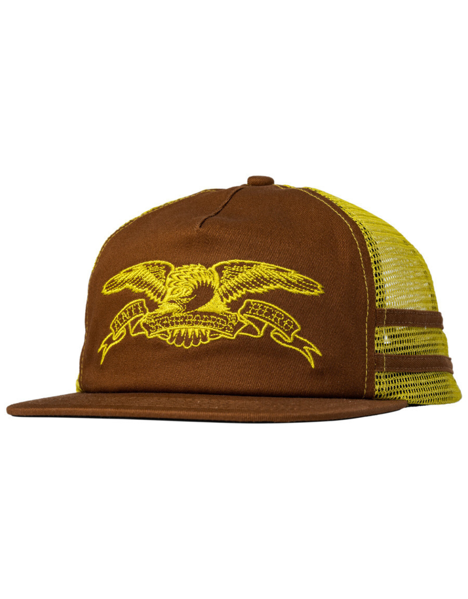 Anti Hero Hat Basic Eagle Embroidered Trucker Snapback (Brown
