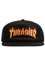 Thrasher Thrasher Hat Flame Embroidered Logo Snapback (Black)