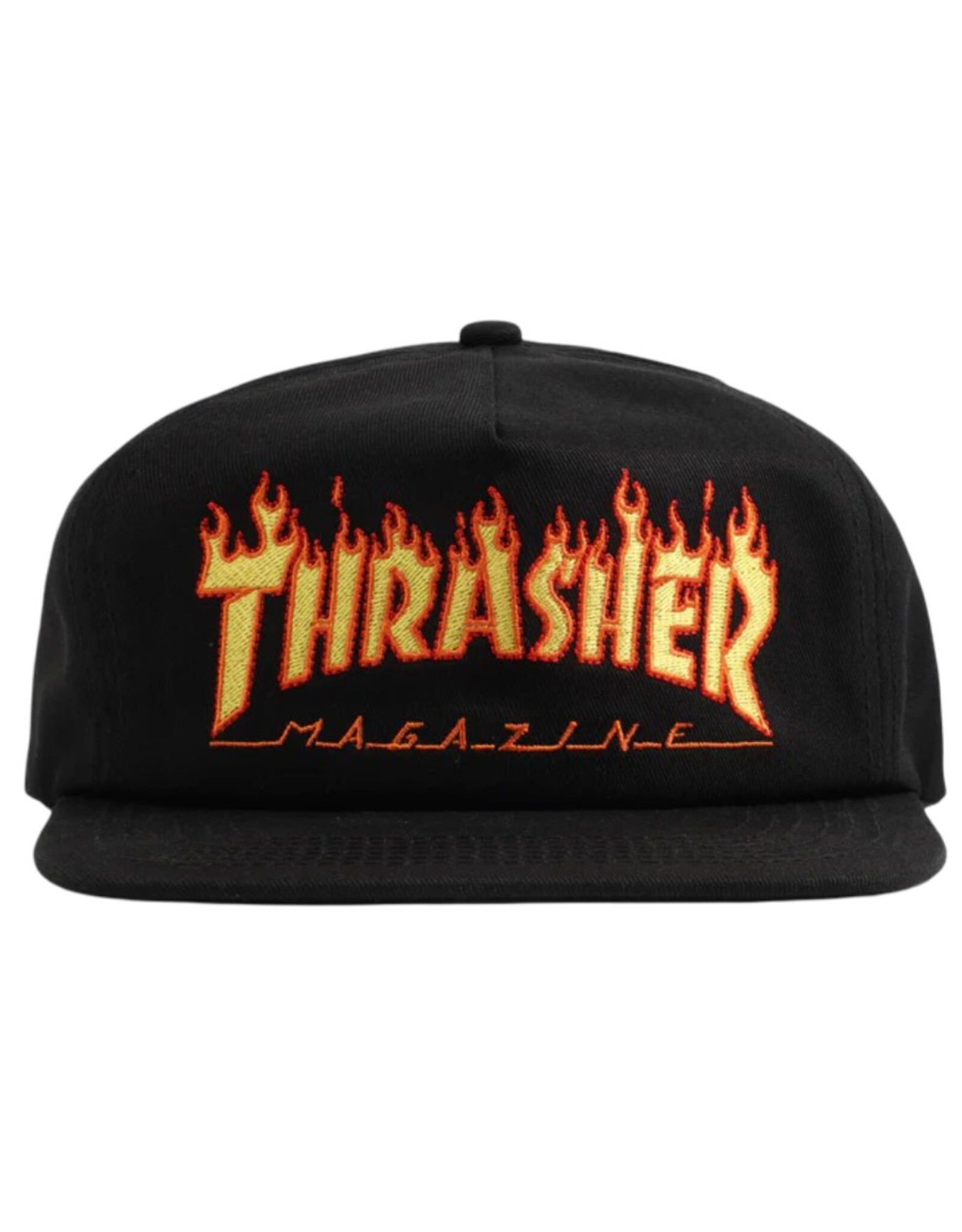 Thrasher Thrasher Hat Flame Embroidered Logo Snapback (Black)