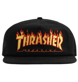 Thrasher Thrasher Hat Flame Embroidered Logo Snapback (Black)