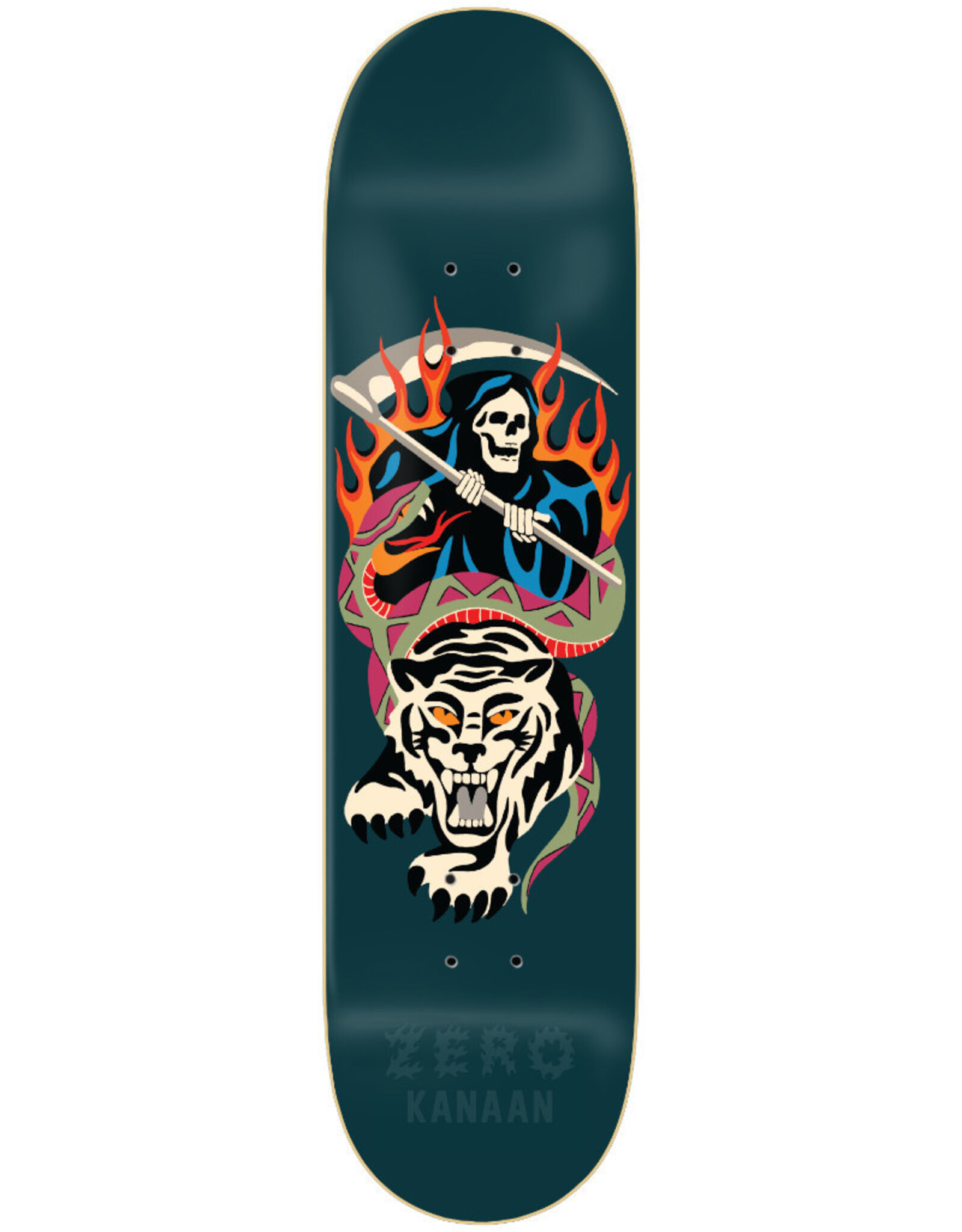 Zero Skateboards Zero Deck Kanaan Dern Han 3 White Tiger (8.5)