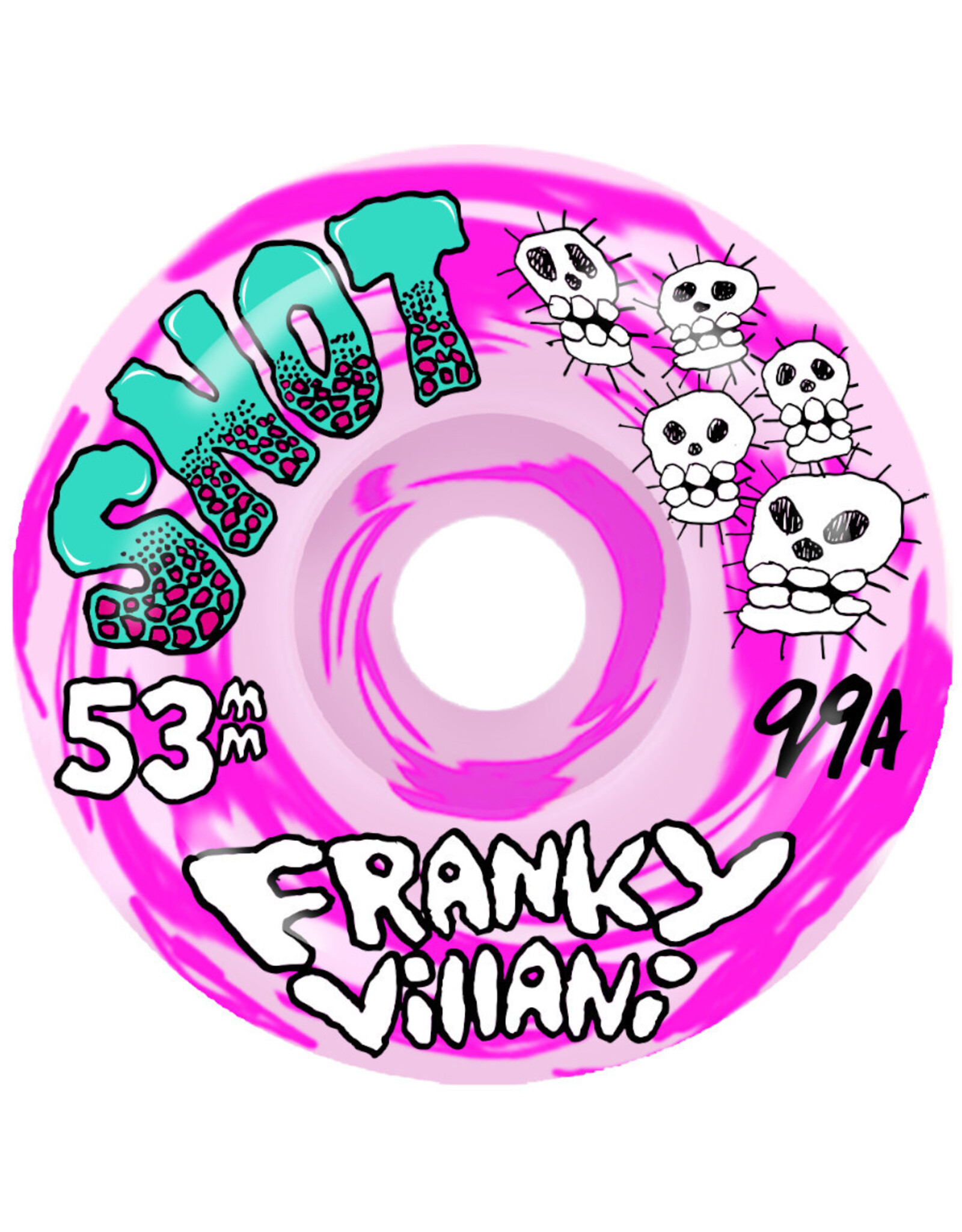 Snot Snot Wheels Franky Villani Skulls Pink Swirl (53mm/99a)