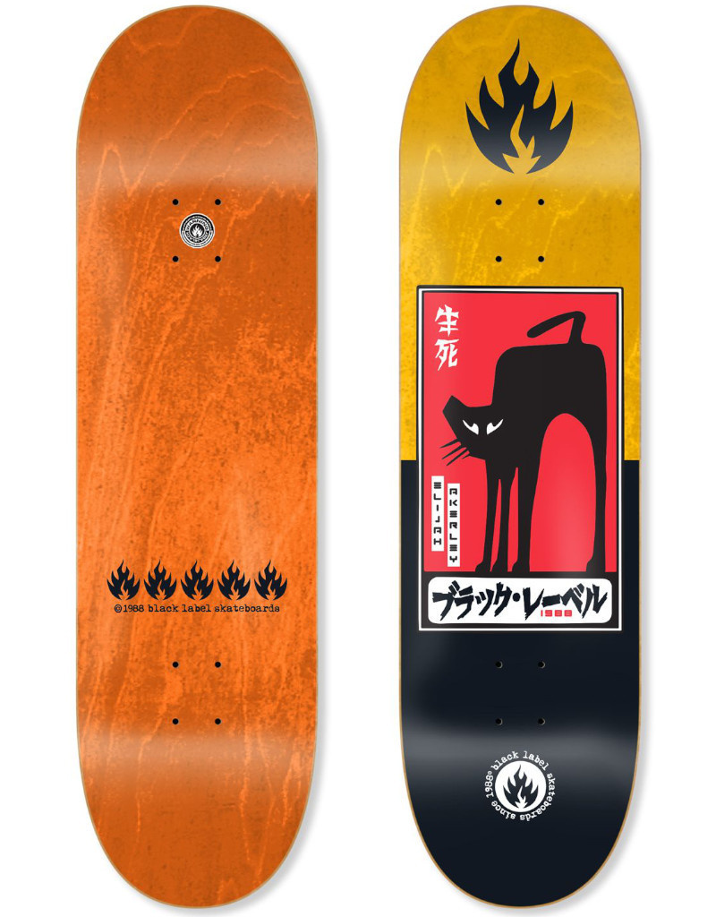 スケートボード Black label black cat 9 X 32.2 WB14.38 Black Label Deck Elijah Akerley Black Cat (8.75) - Stix SGV