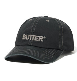 Butter Goods Butter Goods Hat Rounded Logo 6 Panel Strapback (Washed Black)