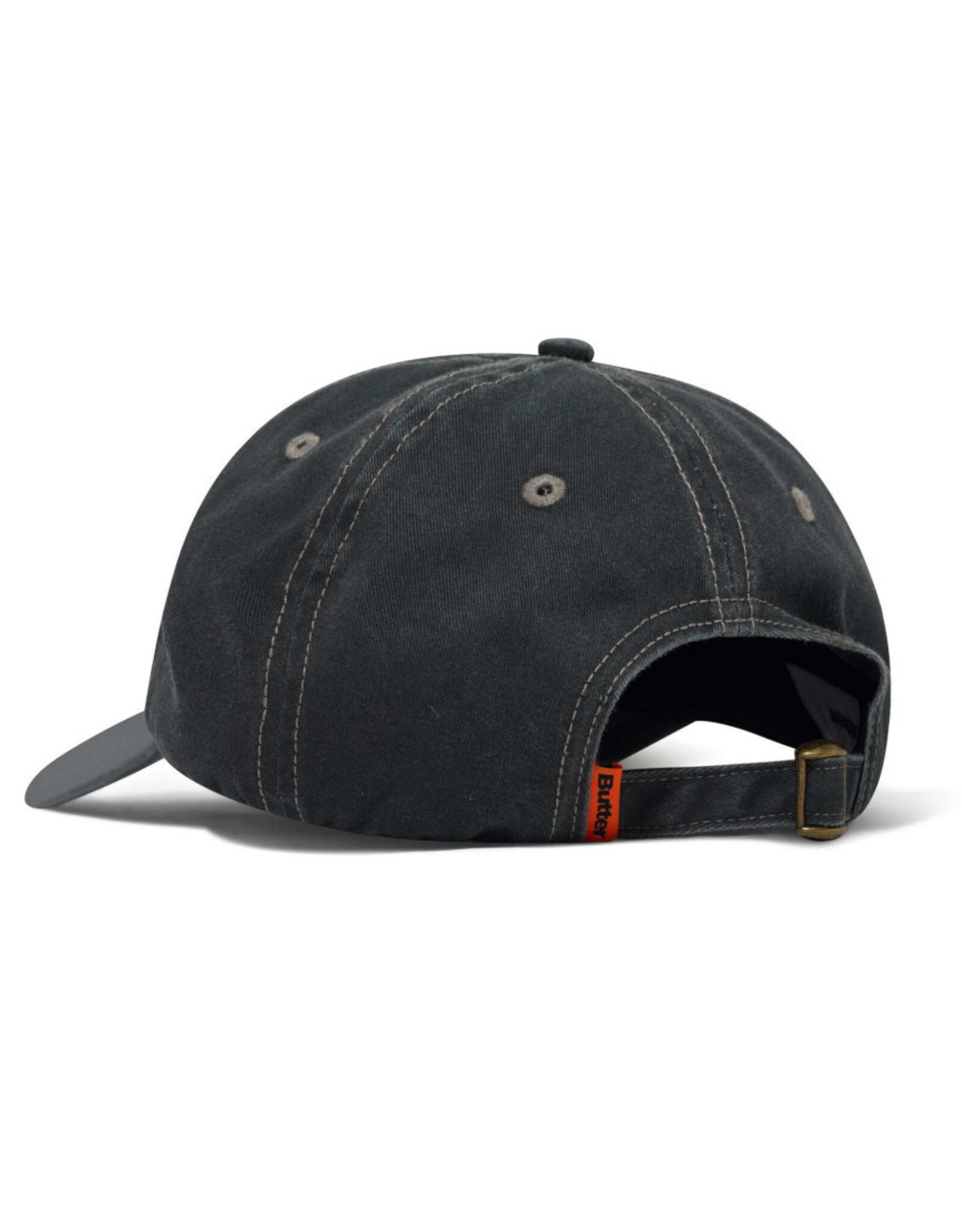 Butter Goods Butter Goods Hat Rounded Logo 6 Panel Strapback (Washed Black)