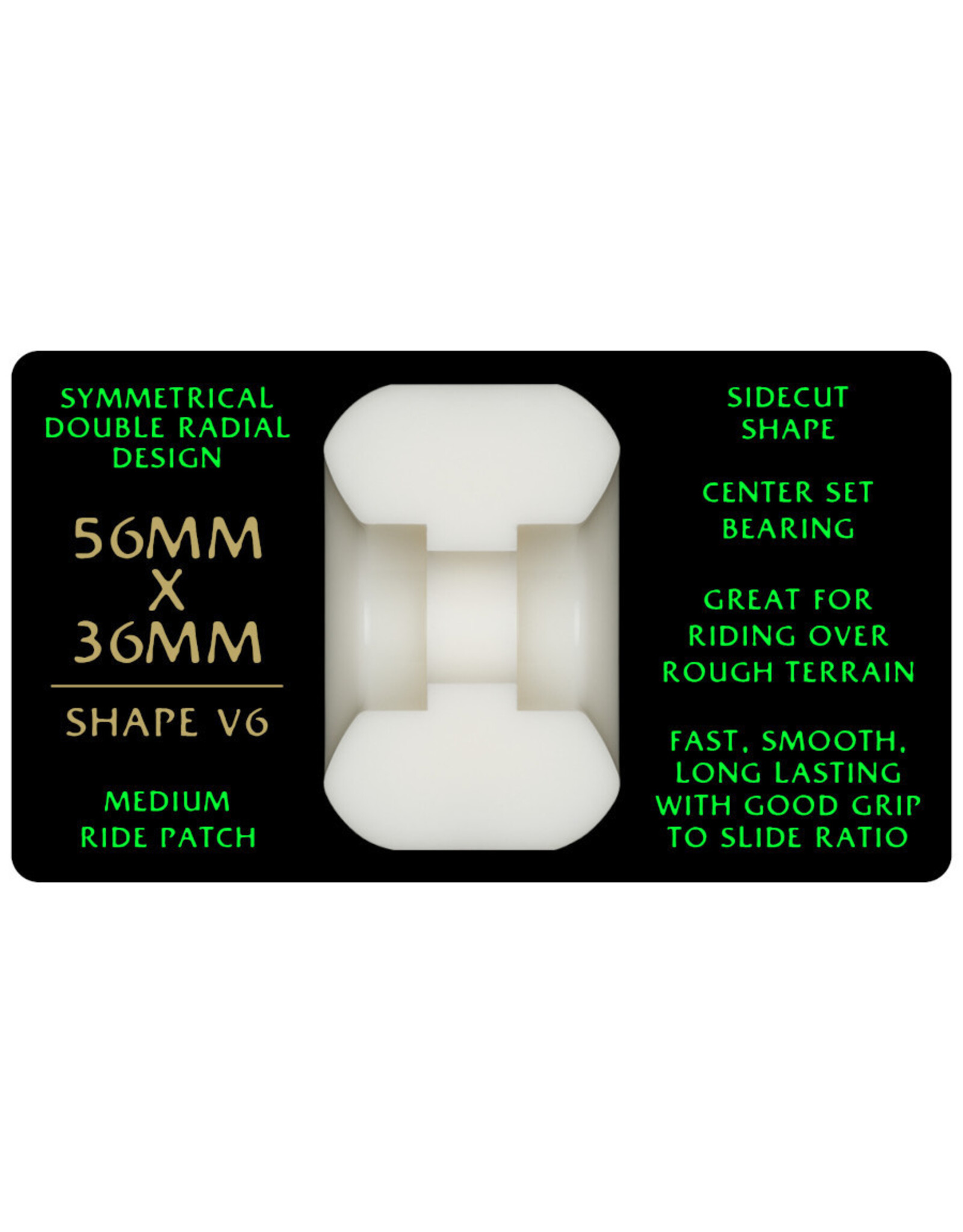 Powell Peralta Powell Peralta Wheels V6 Dragon Formula Green (56X36mm/88a)