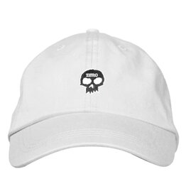 Zero Skateboards Zero Hat Single Skull Dad Strapback (White)
