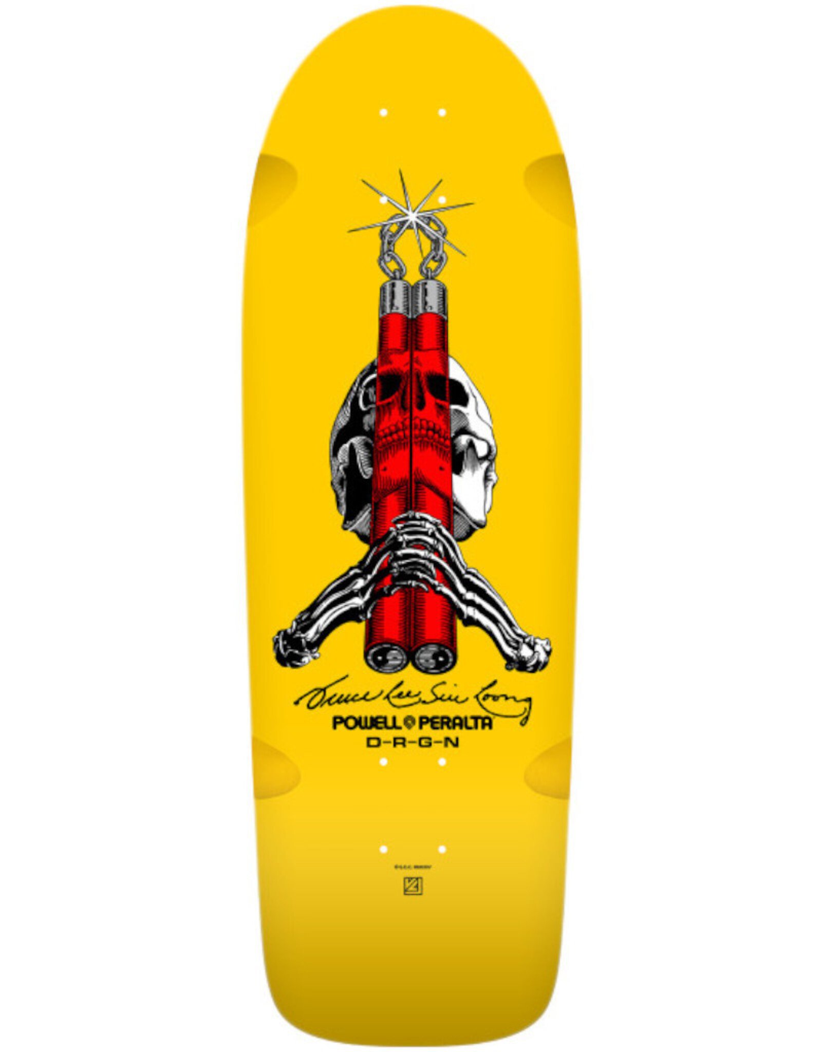 Powell Peralta Powell Peralta Deck Skull And Nunchucks Bruce Lee Yellow (10.0)