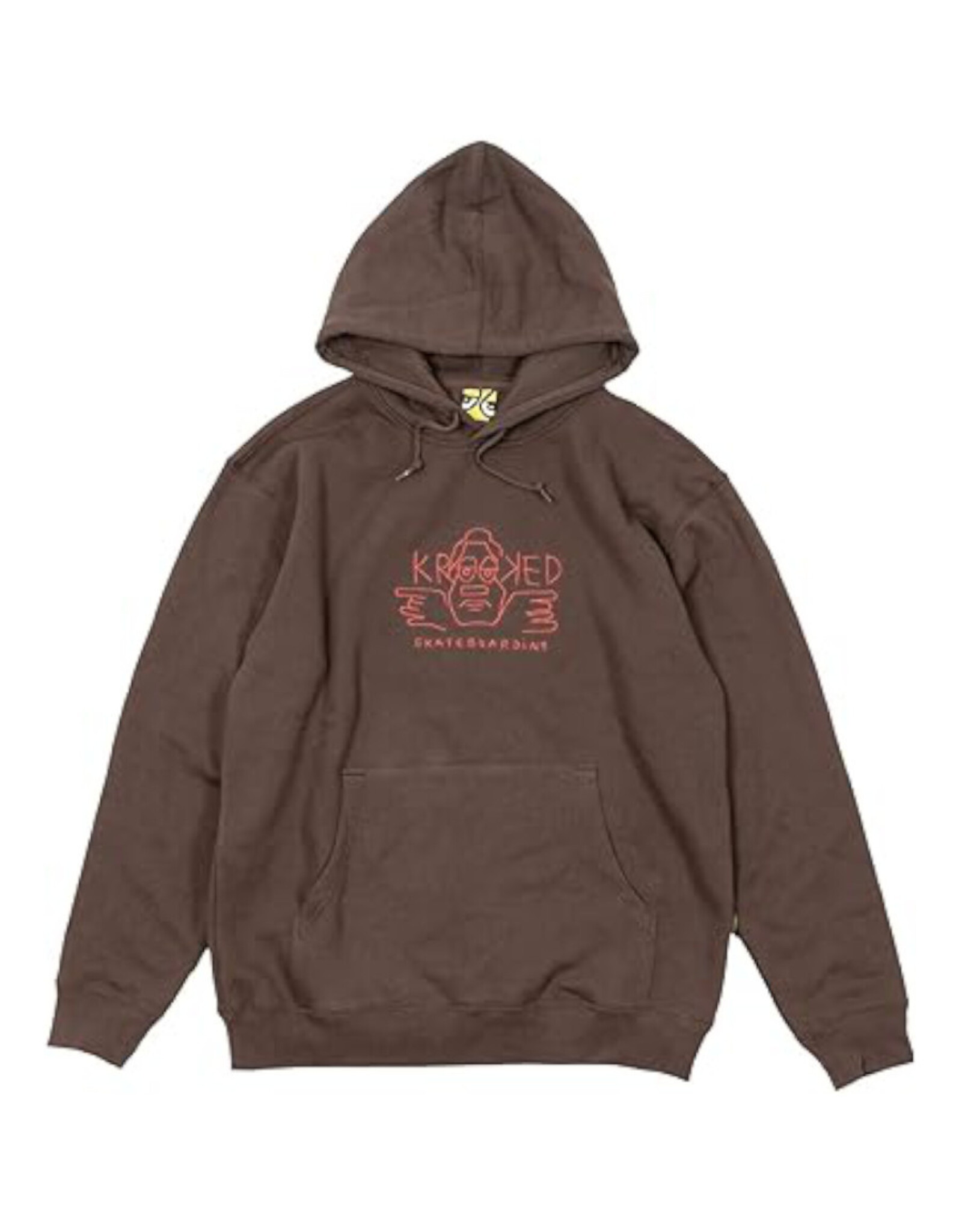 Krooked Krooked Hood Arktype Raw Embroidered Pullover (Brown/Red)