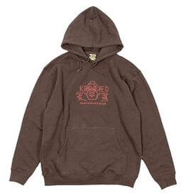 Krooked Krooked Hood Arktype Raw Embroidered Pullover (Brown/Red)