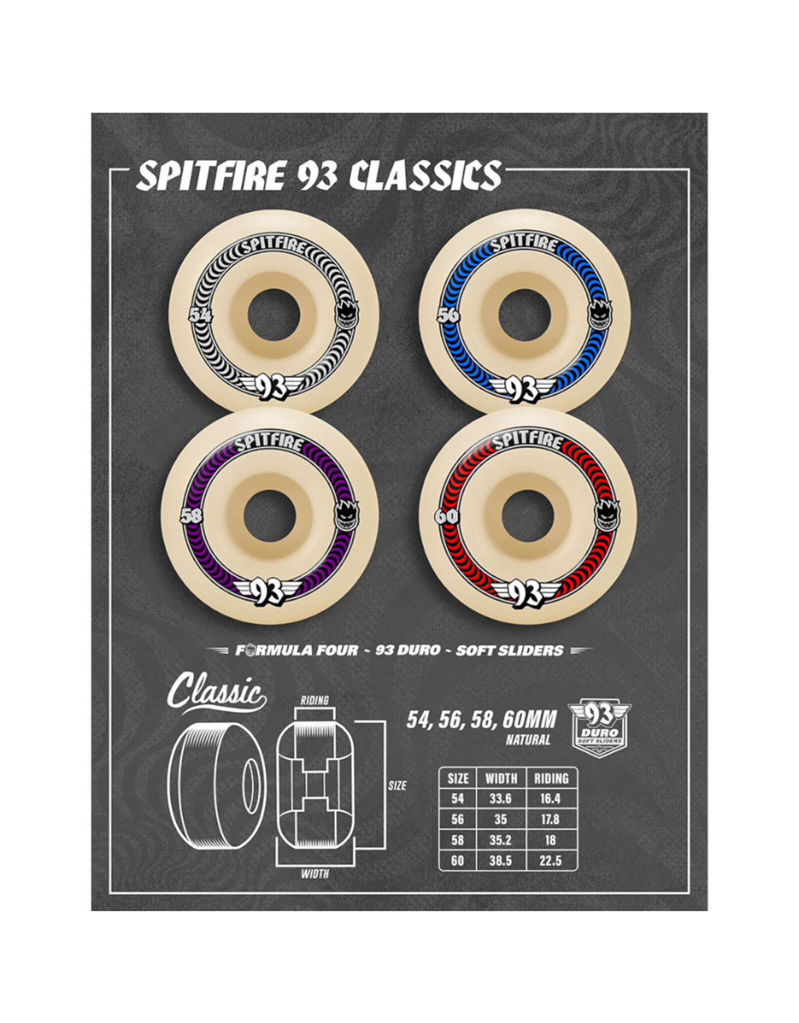 Spitfire Spitfire Wheels Formula Four 93 Classics Natural (56mm/93d)