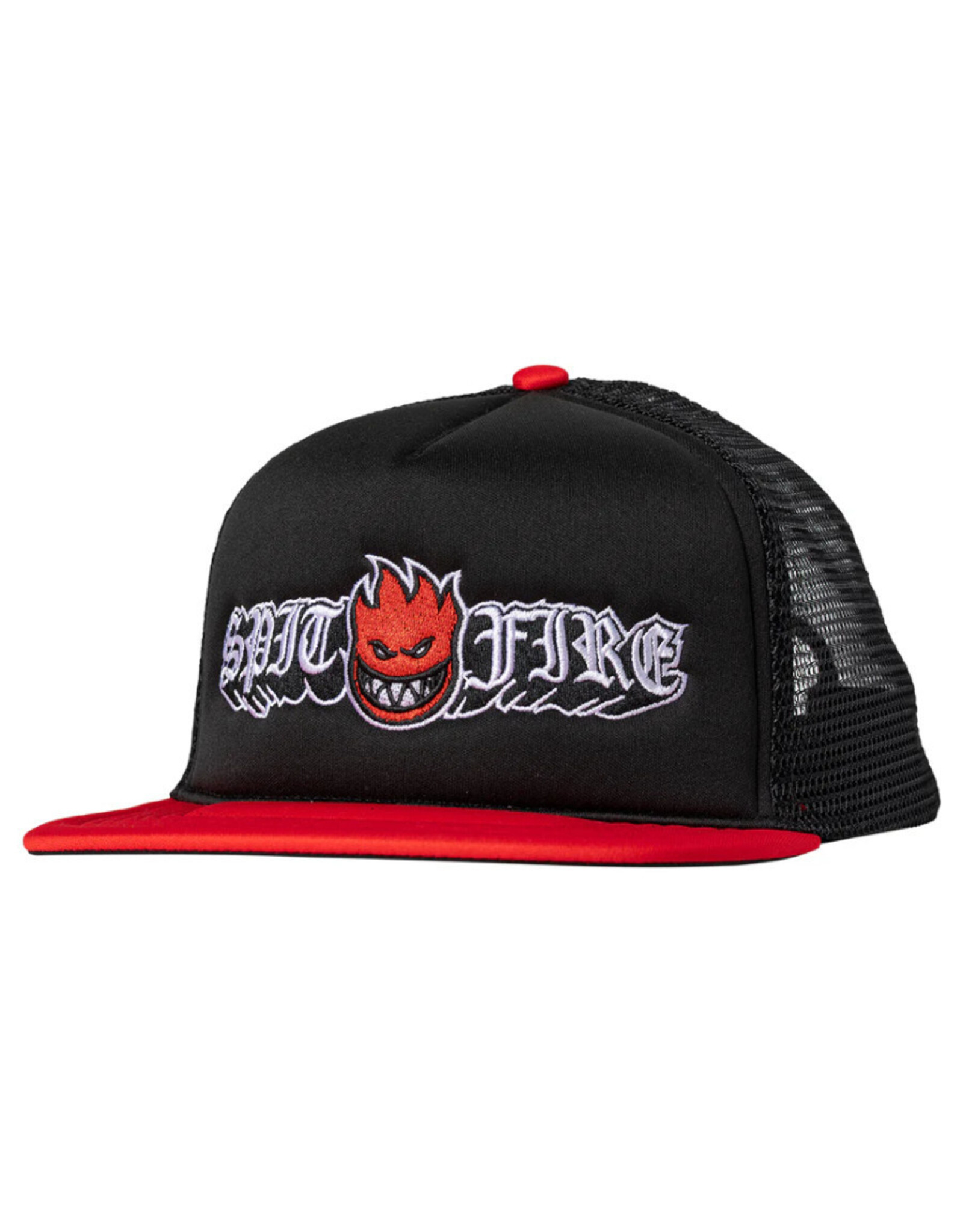 Spitfire Spitfire Hat Old E Drop Trucker Snapback (Black/Red)