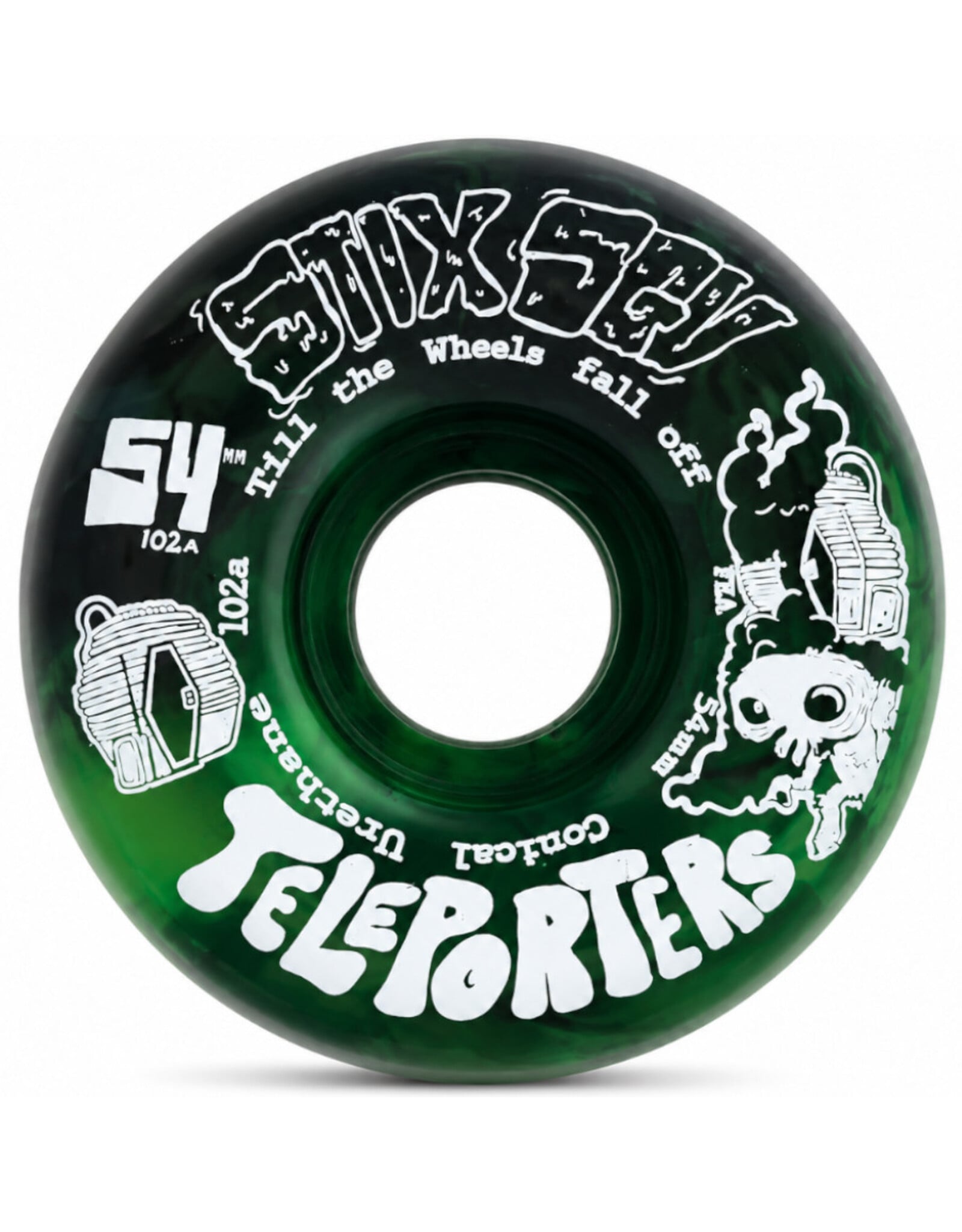 Stix SGV Stix SGV Wheels Teleporters Conical Green Swirl (54mm/102a)