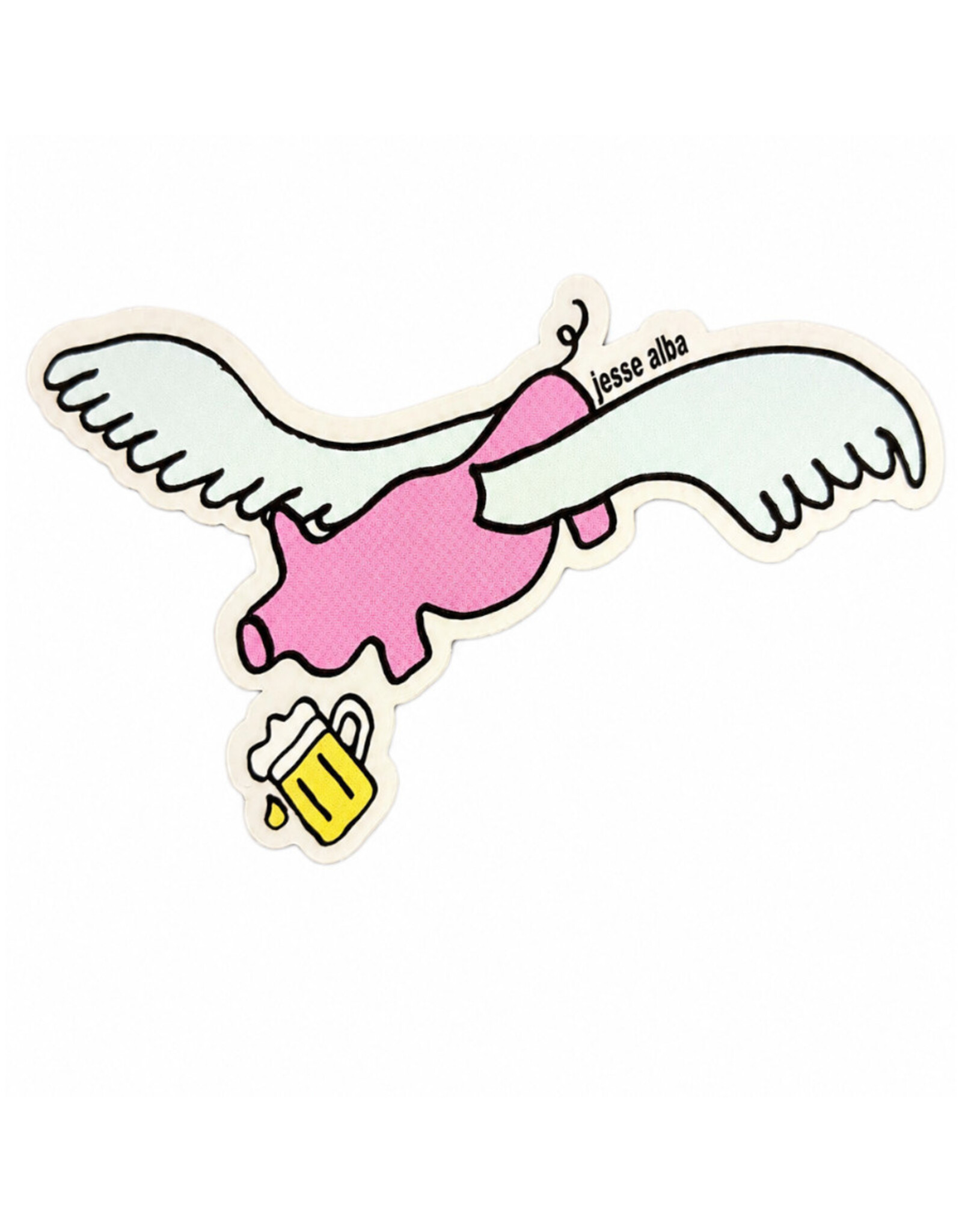 Frog Frog Sticker Flying Drunk Pig