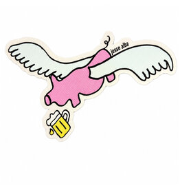Frog Frog Sticker Flying Drunk Pig