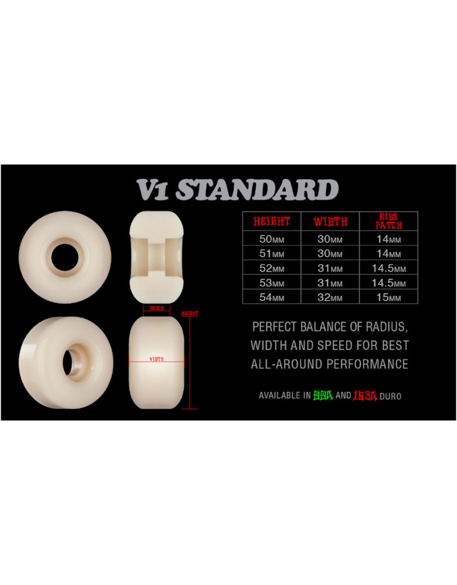 Bones Bones Wheels X97 V1 Team Standard White (52mm/97a)