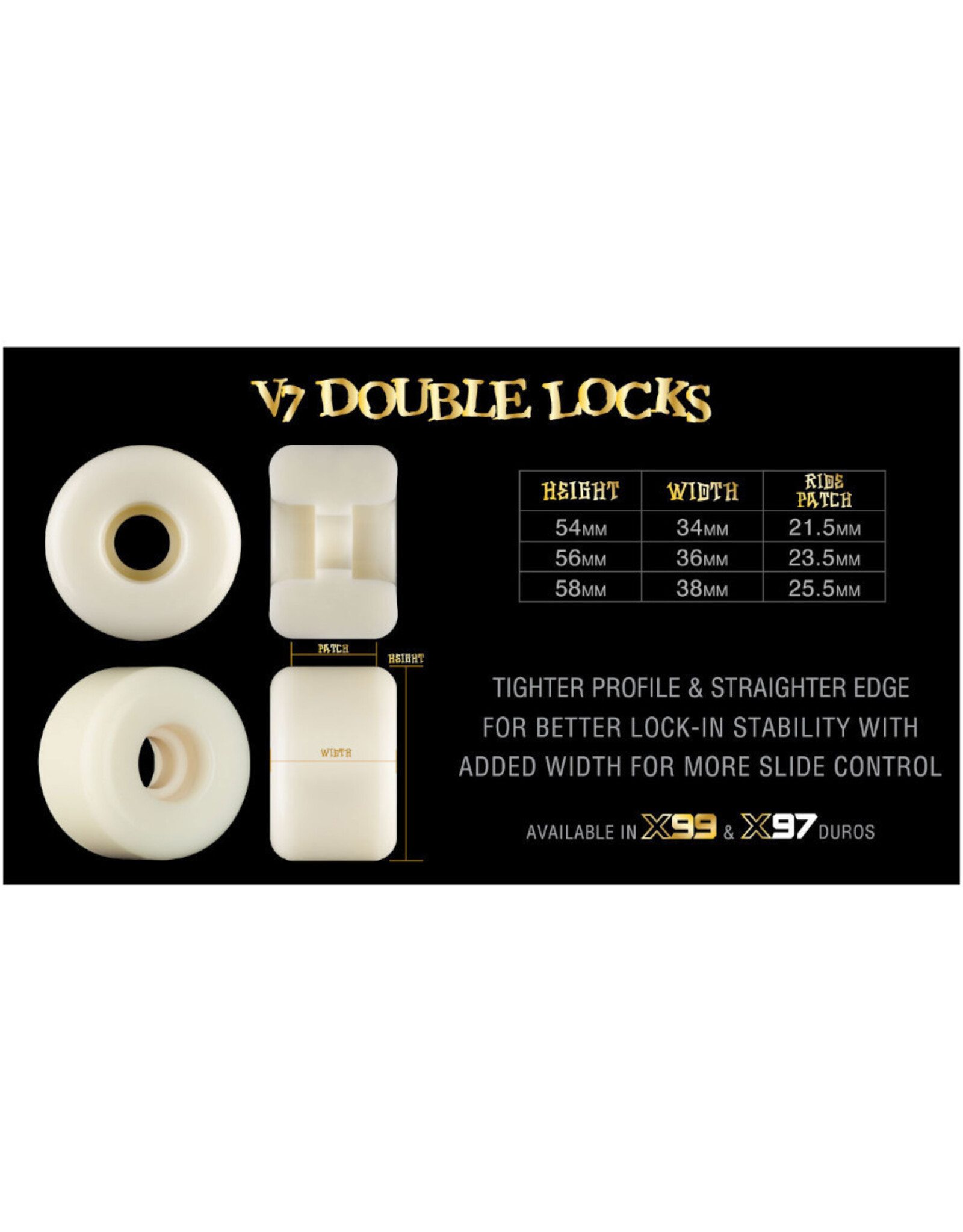 Bones Bones Wheels X99 V7 Team Double Locks (56mm/99a)