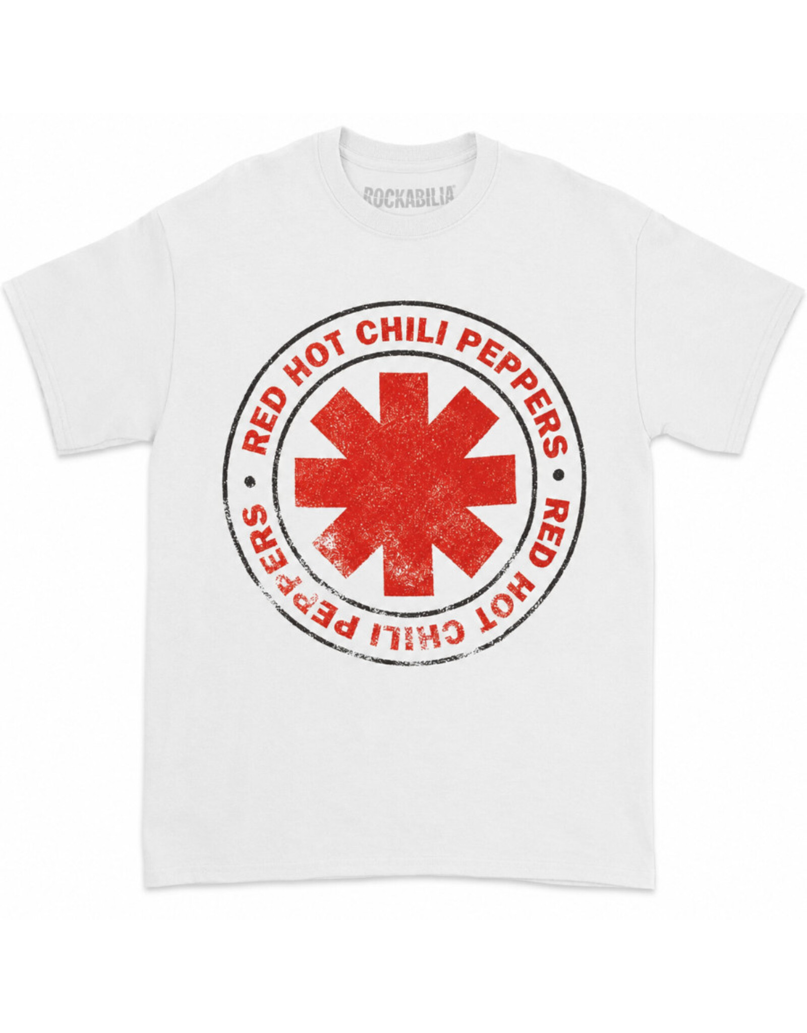 Star 500 Concert Series On Hollywood Tee Red Hot Chili Peppers Logo Distressed S/S (White)