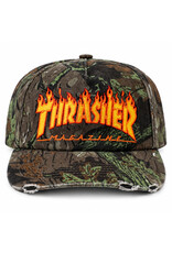 Thrasher Thrasher Hat Flame Distressed Snapback (Camo)