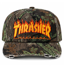 Thrasher Thrasher Hat Flame Distressed Snapback (Camo)