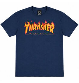 Thrasher Thrasher Tee Mens Flame S/S (Navy)