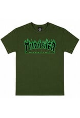 Thrasher Thrasher Tee Mens Flame S/S (Green/Black)
