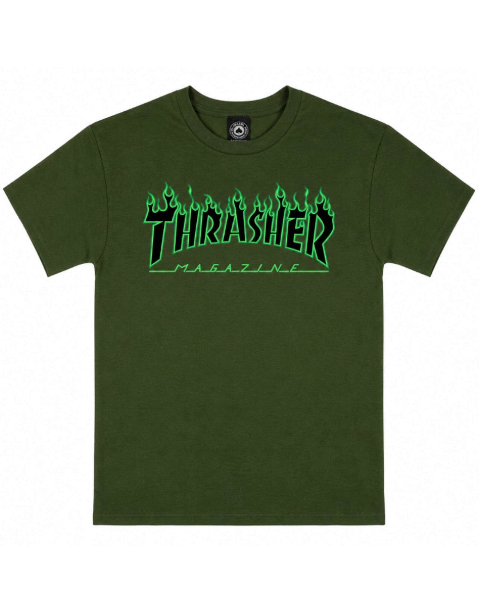 Thrasher Thrasher Tee Mens Flame S/S (Green/Black)