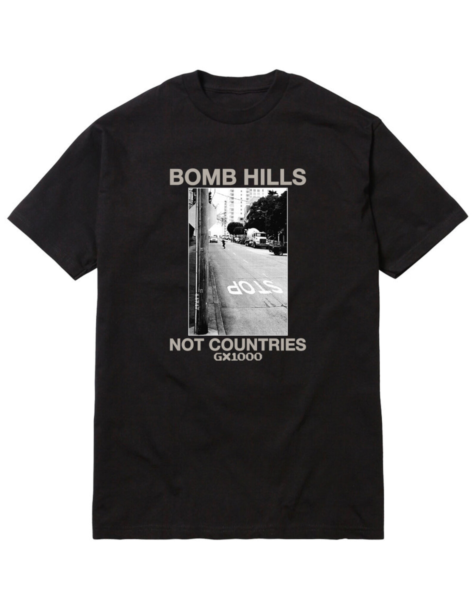 GX1000 GX-1000 Tee Bomb Hills Not Countries S/S (Black/Grey)