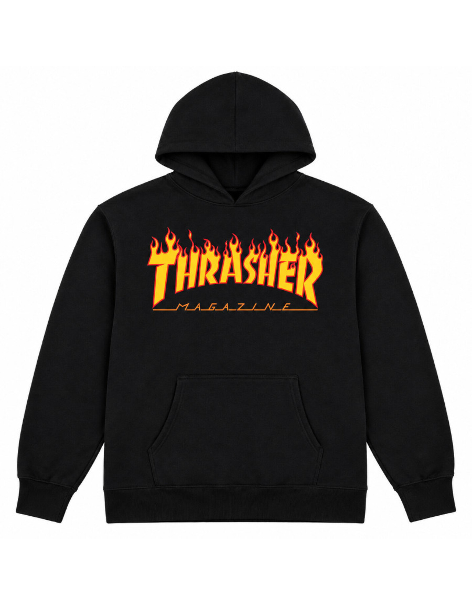 Thrasher Thrasher Hood Kids Flame Pullover (Black)