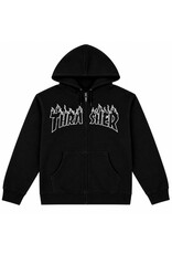 Thrasher Thrasher Hood Mens Flame Embroidered Zip (Black)