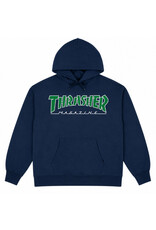 Thrasher Thrasher Hood Mens Outlined Pullover (Navy/Green)