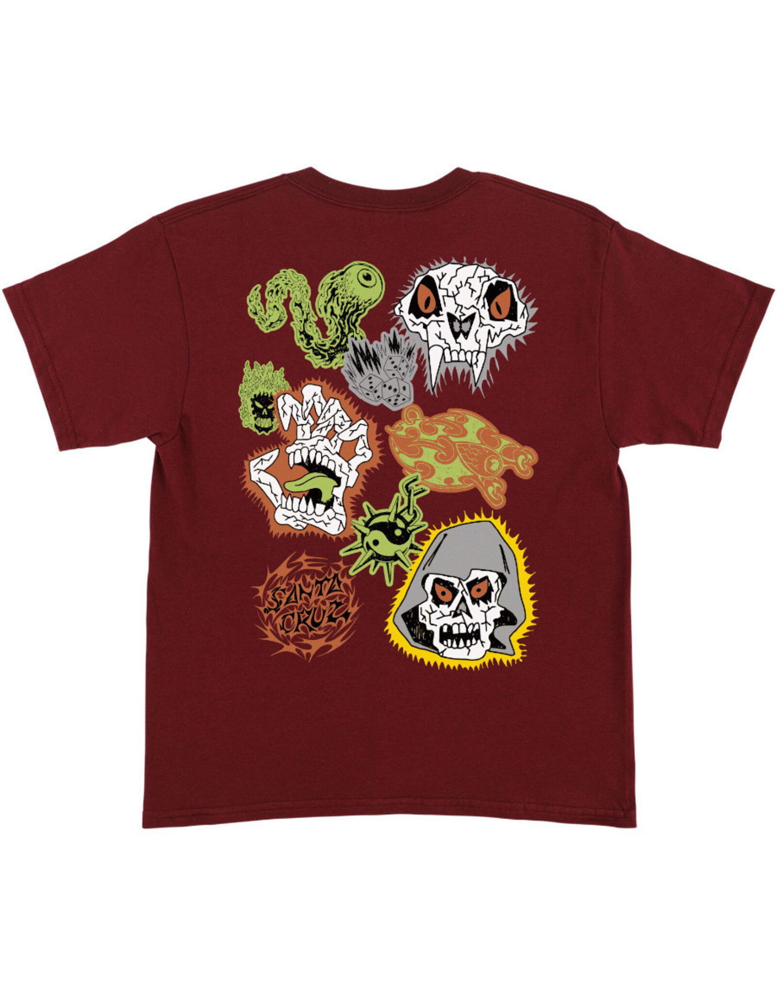 Santa Cruz Santa Cruz Tee Kids Scribble Head Midweight S/S (Maroon)