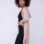 Longline Hooded Cardigan with pockets Natural