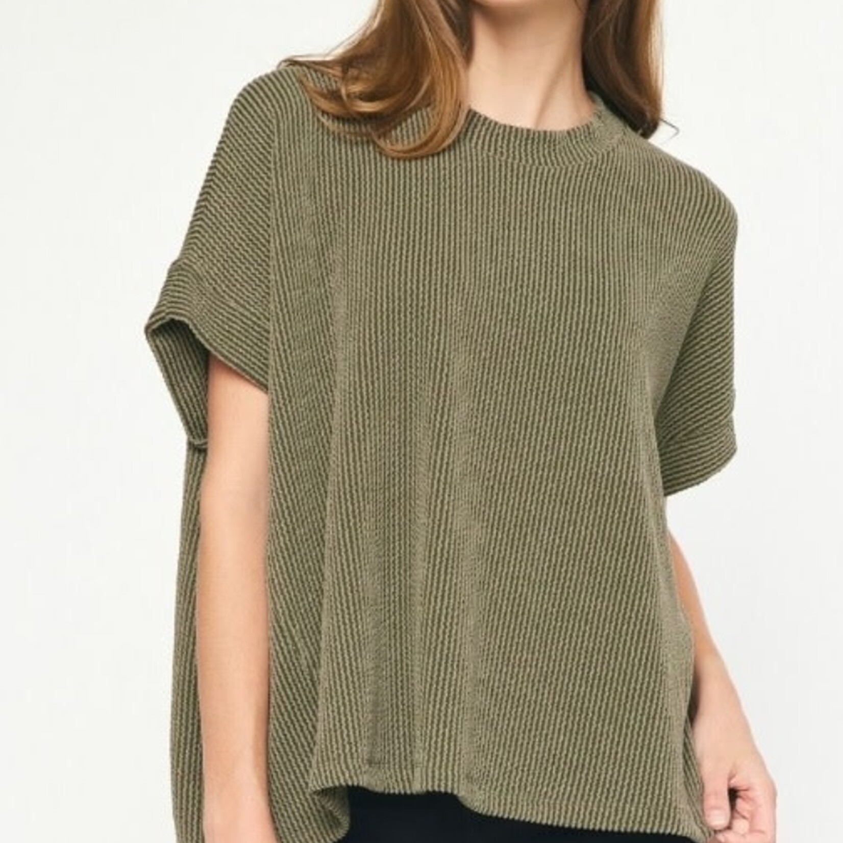 Entro Olive Ribbed Top