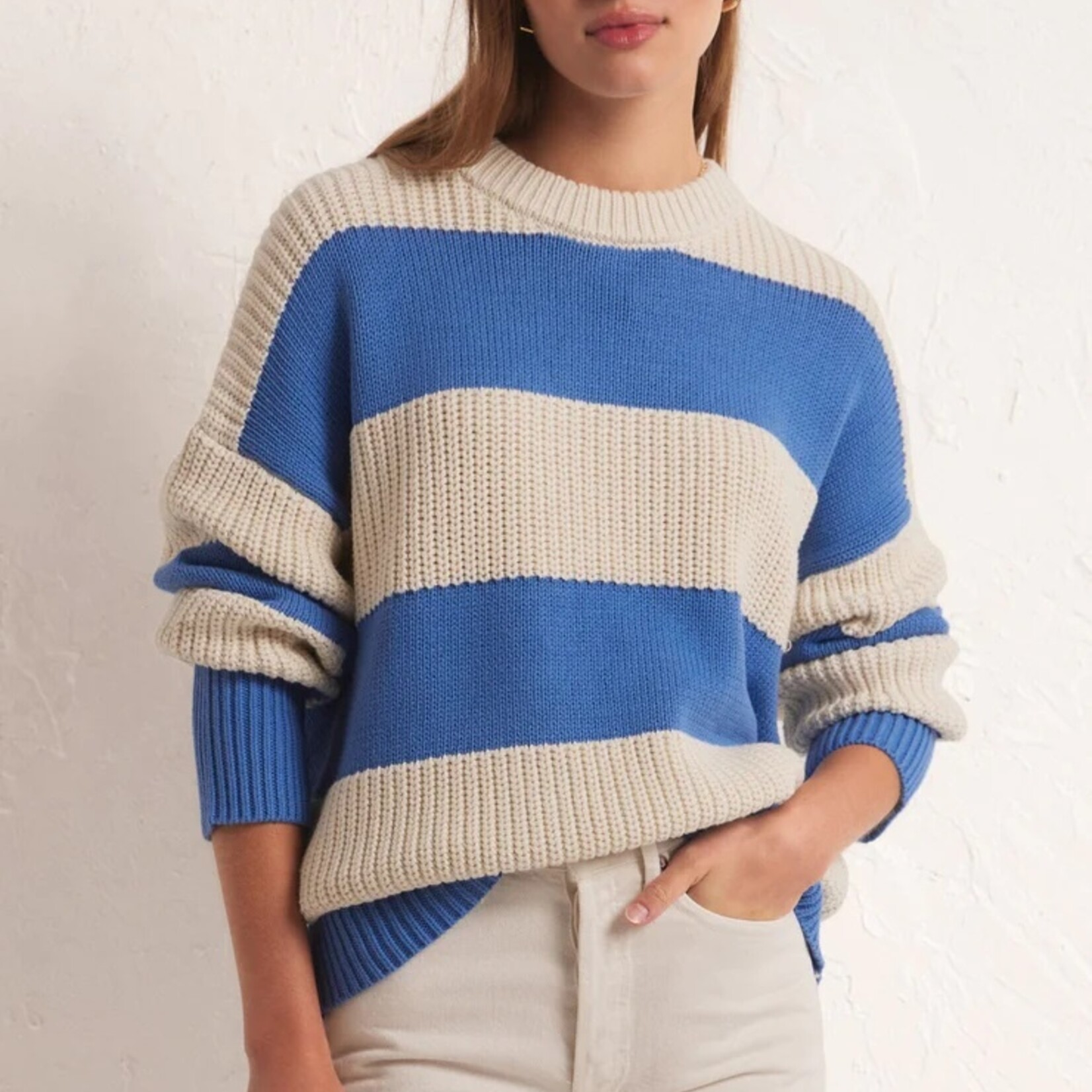 Z Supply Z Supply Fresca Stripe Sweater Blue Isle